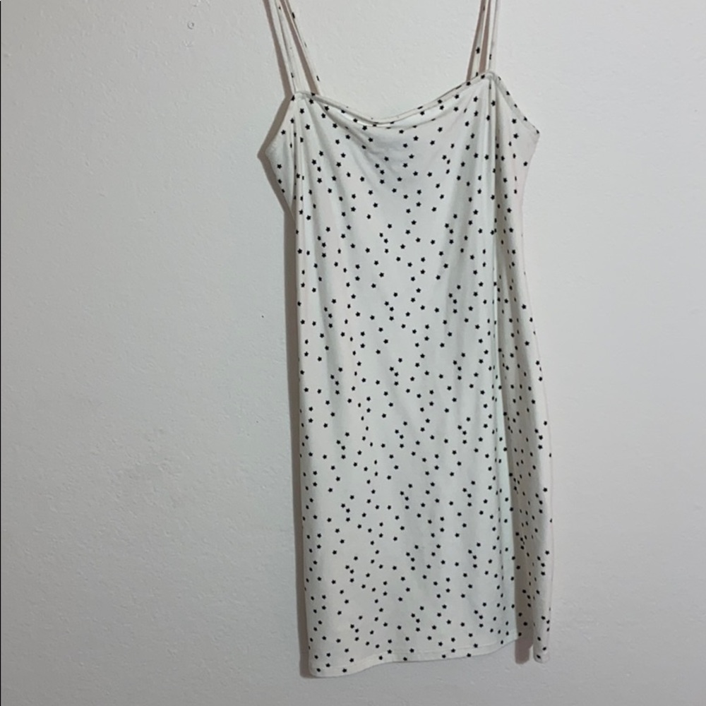 white & star bodycon dress